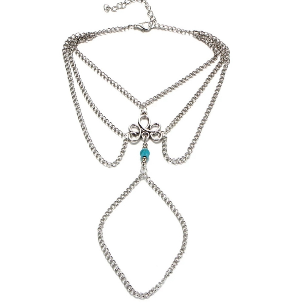 🎀Boho Style Turquoise Chain Anklet - Picture 2 of 6